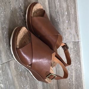 Kork-Ease Chloe leather sandal in brown terra, size 10, worn only once
